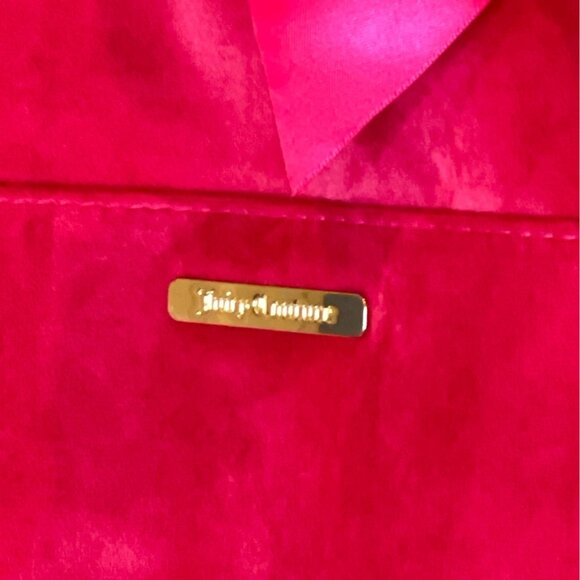 Juicy Couture Velvet Tote Bag Hot Pink Backpack Satin Bow Size M main image 5